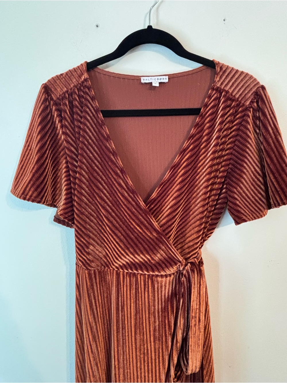 Baltic Born Rust Velvet Wrap Dress Size L